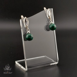 Серьги из натуральных камней: малахит