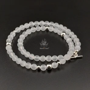 Чокер из натуральных камней: селенит