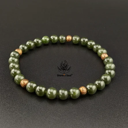 Браслет из натуральных камней: нефрит