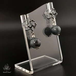 Серьги из натуральных камней: сапфир (синий корунд)