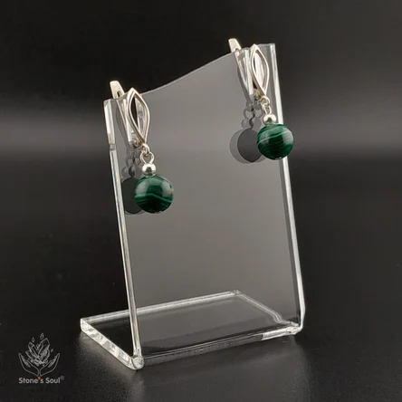 Серьги из натуральных камней: малахит