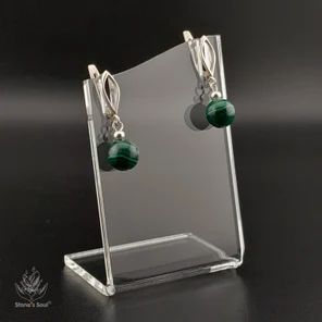 Серьги из натуральных камней: малахит