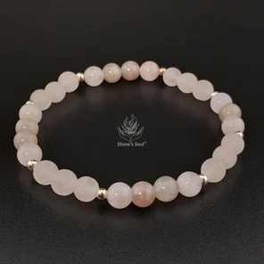 Браслет из натуральных камней: розовый кварц