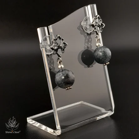 Серьги из натуральных камней: сапфир (синий корунд)