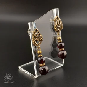 Серьги из натуральных камней: гранат альмандин